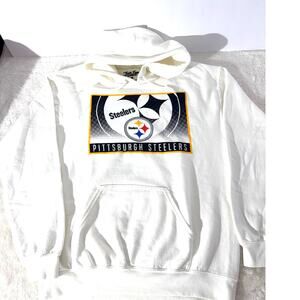 Junk Food Clothing Pittsburgh Steelers  Small White NFL Graphic Hoodie NWOT